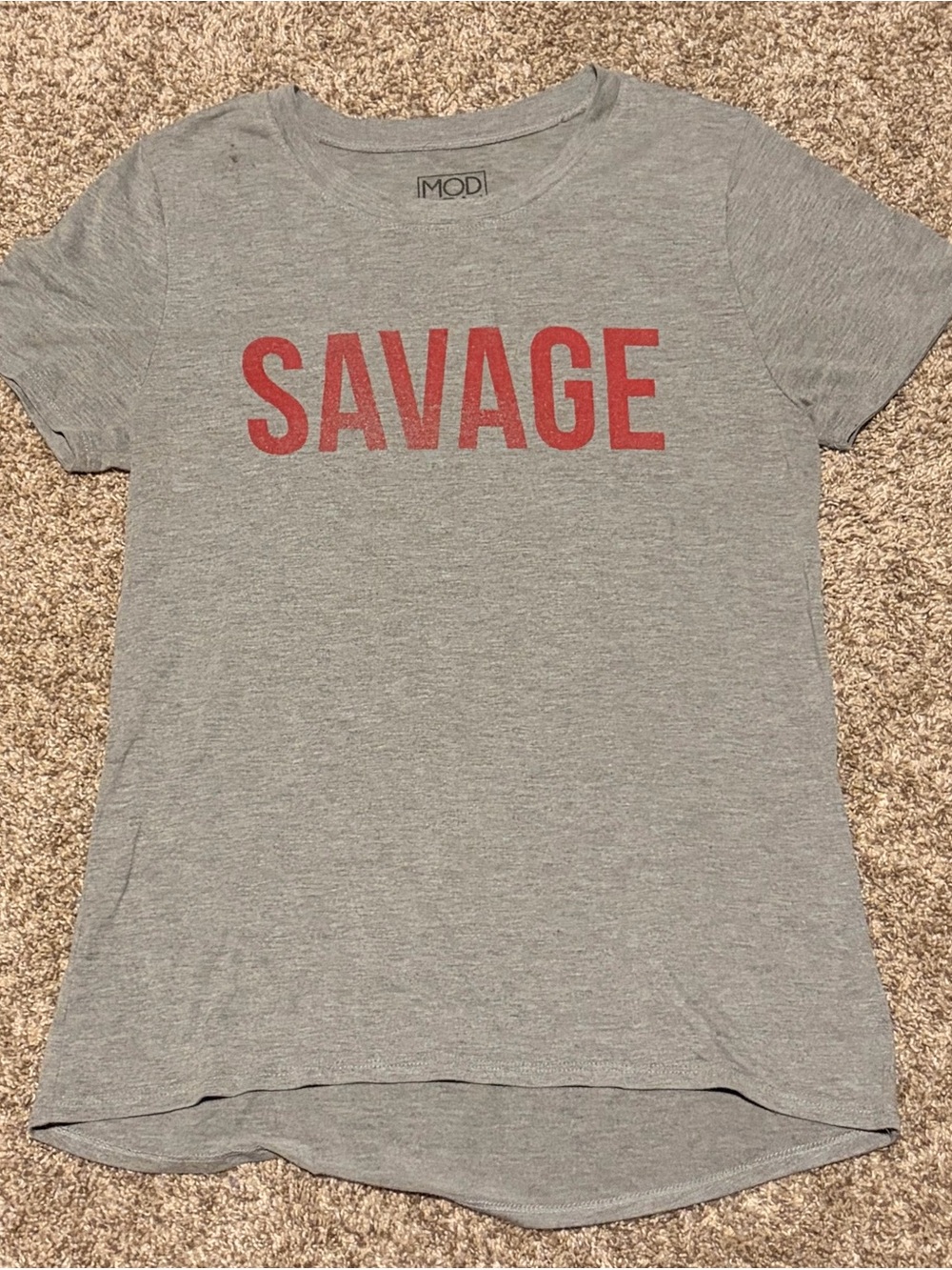 Modern Lux Gray Logo Tee with Boxed Print